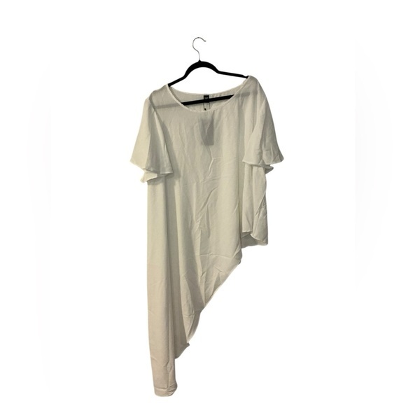 SHEIN White Asymmetrical Blouse - Picture 1 of 4